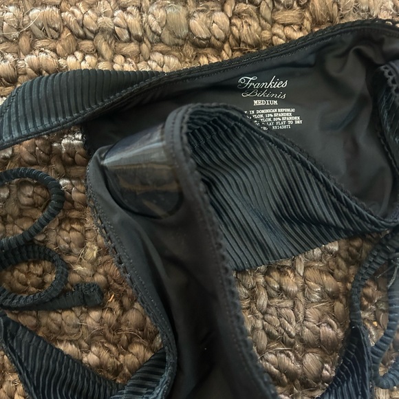 Mackenzie Black Ribbed Bikini Bottom - Picture 4 of 5